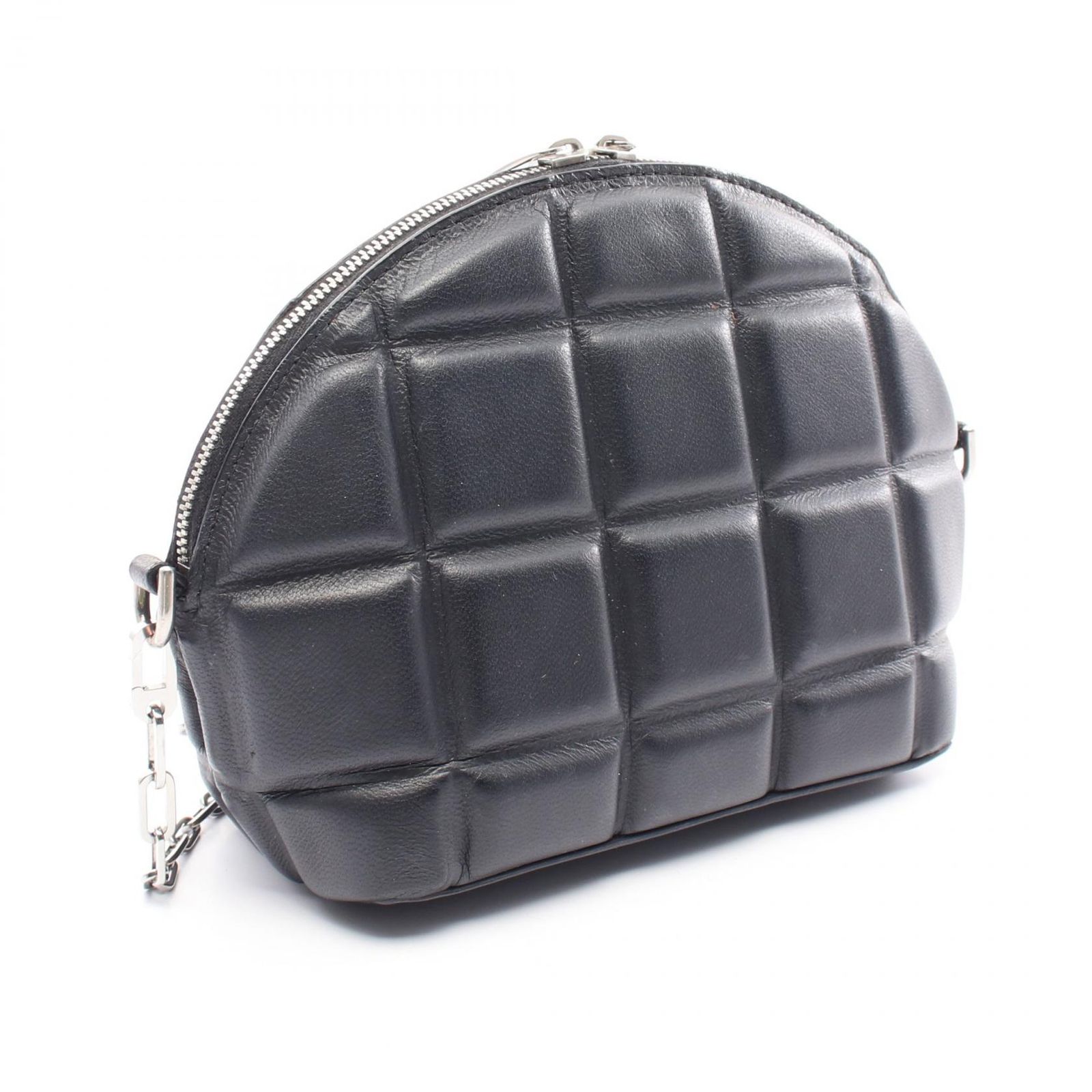 ボッテガヴェネタ BOTTEGA VENETA ショルダーバッグ パデッド ハーフムーン 593165 ブラック レザー パデッド ハーフムーン ショルダーバッグ レディース Used B