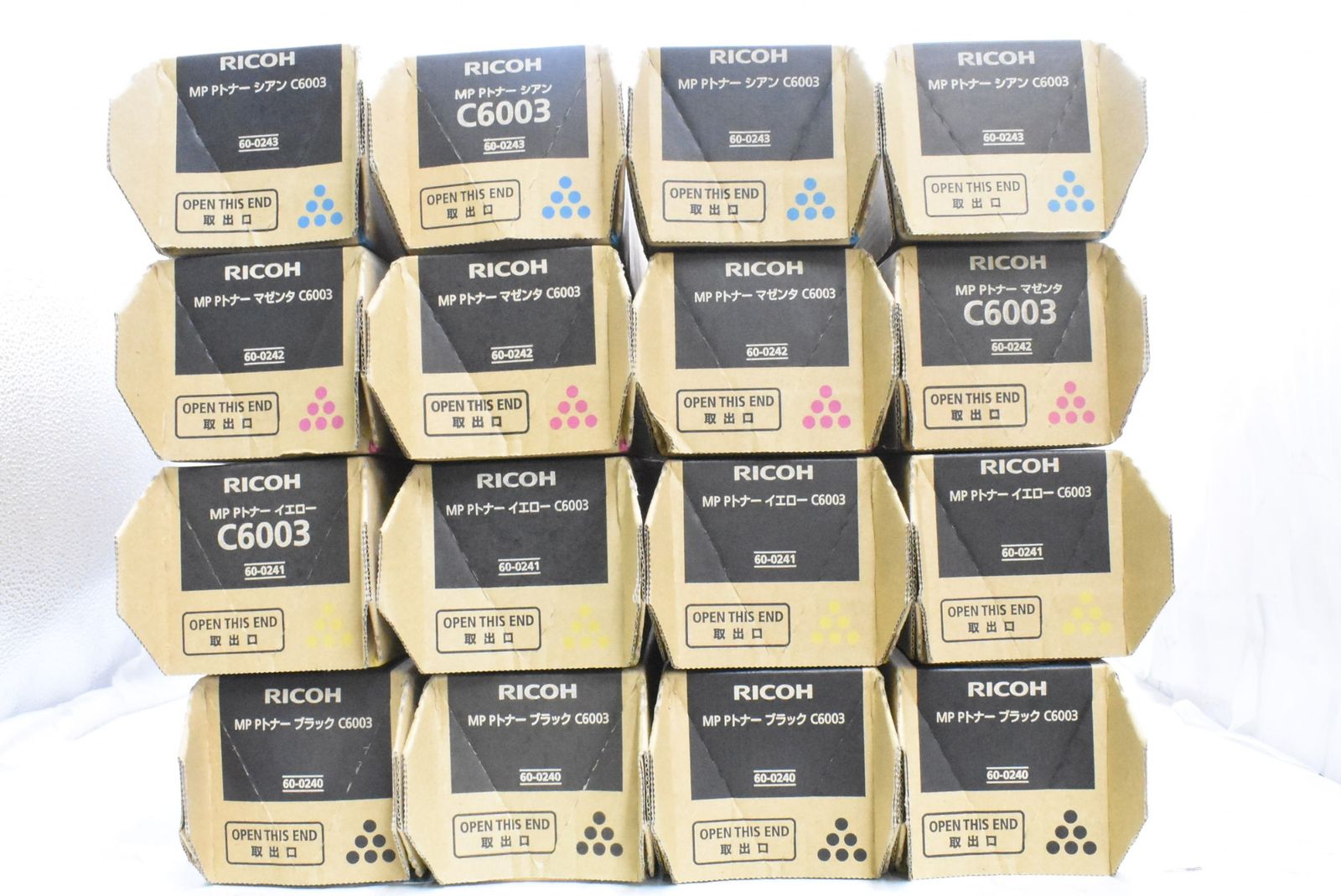 未使用 RICOH 純正 トナー C6003 4色16本（シアン・マゼンタ・イエロー 