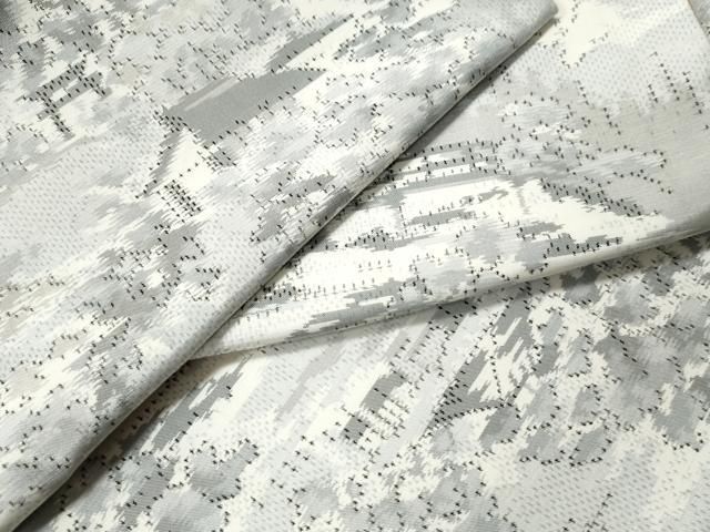 平和屋着物○本場大島紬 白大島 渡り橋風景文 総絣 正絹 逸品