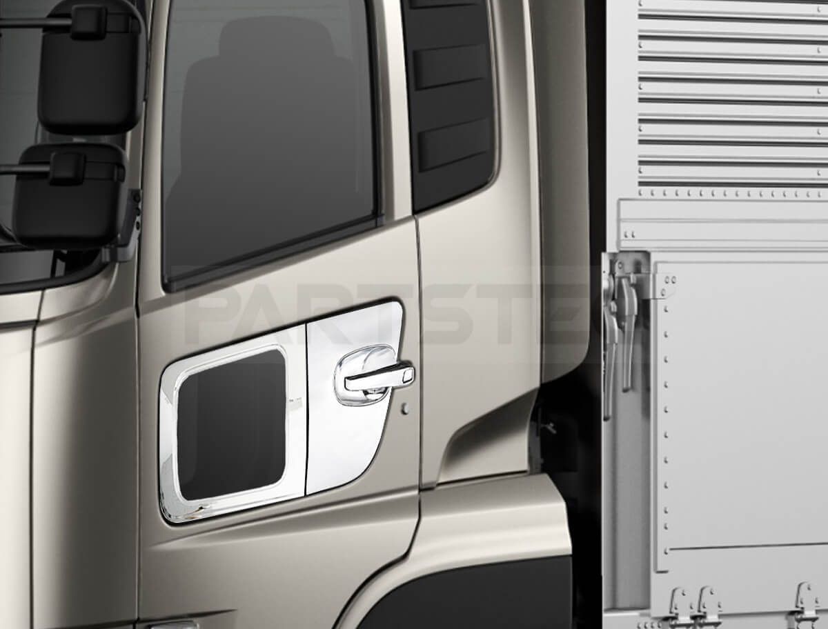 クオン メッキ 安全窓 ドア ハンドル ガーニッシュ 左右セット