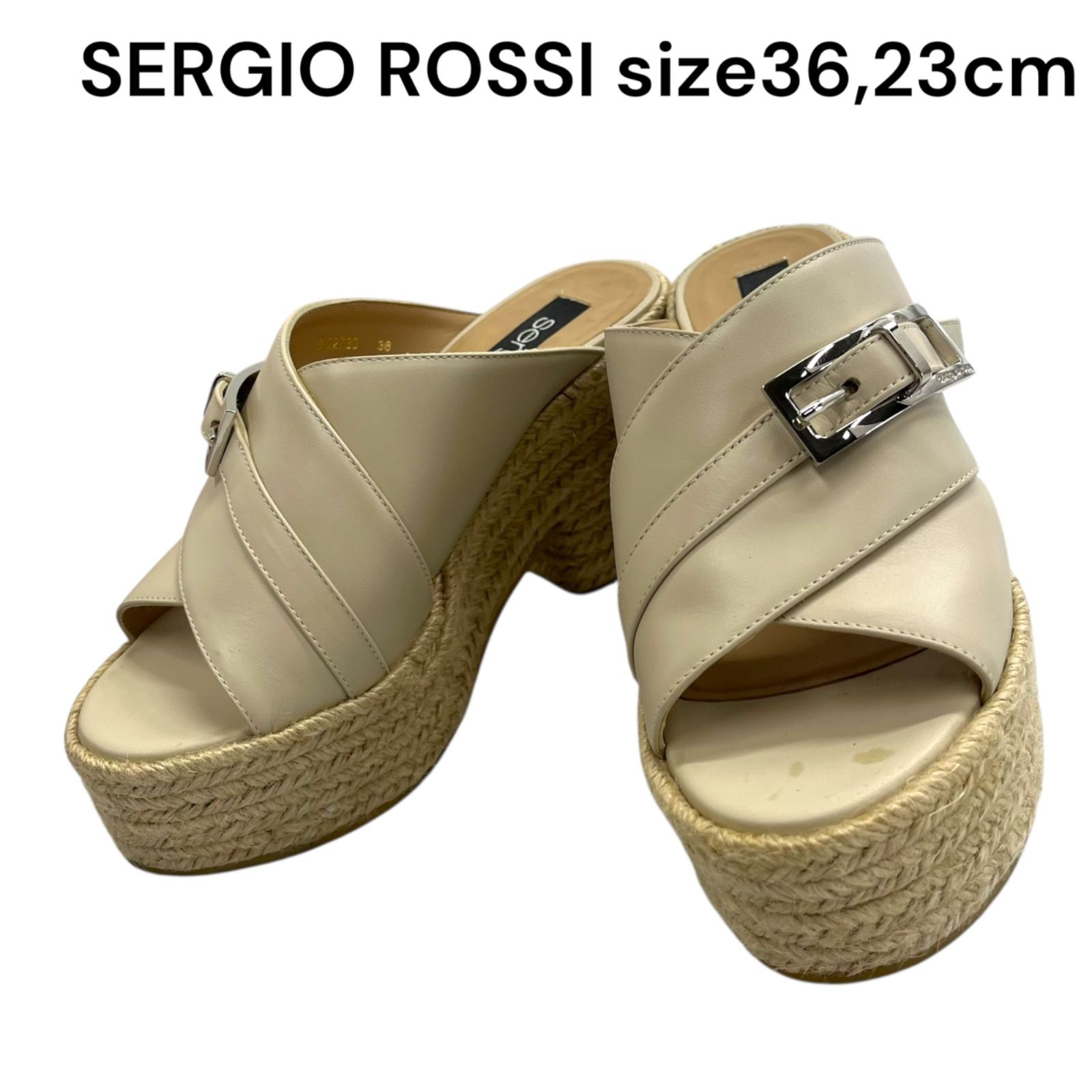 Sergio rossi 23cmサンダル 美品 Sergio セルジオロッシ 美品 W 