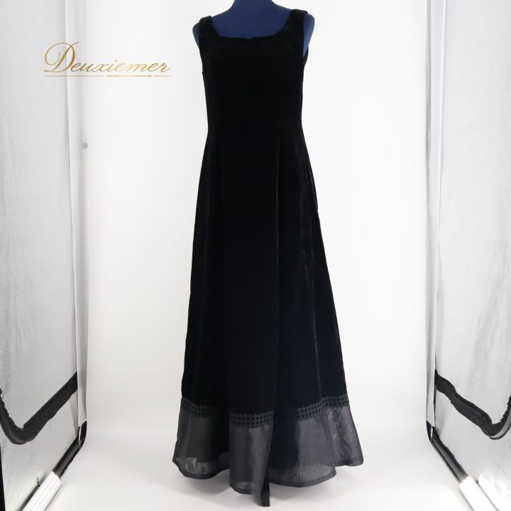 ジュネビビアン＊ベルベット　黒ロングドレス ジュネビビアン Genet Vivien ロングドレス （ブラック） ジュネ