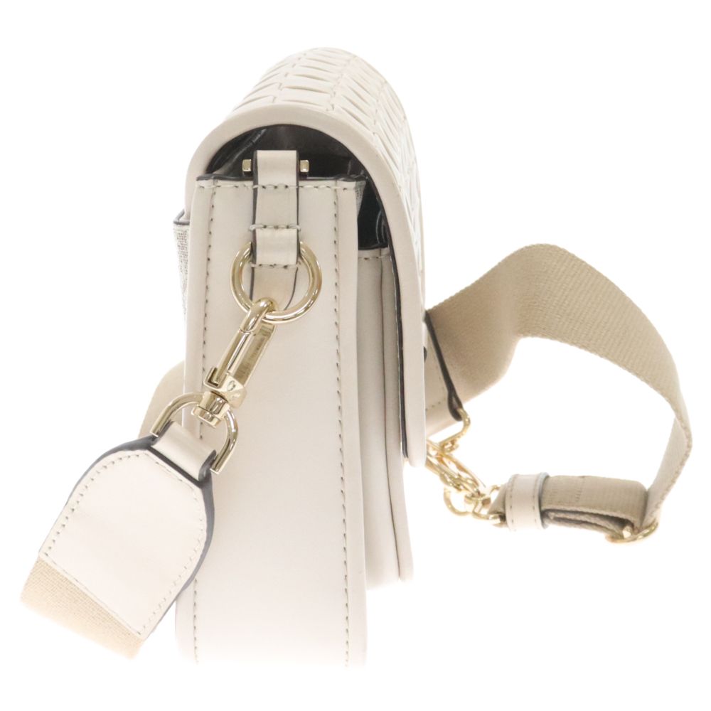 MICHAEL KORS マイケルコース BRADSHAW モノグラム 編み込みレザーショルダーバッグ ベージュ MICHAEL KORS (マイケルコース) BRADSHAW モノグラム 編み込みレザー