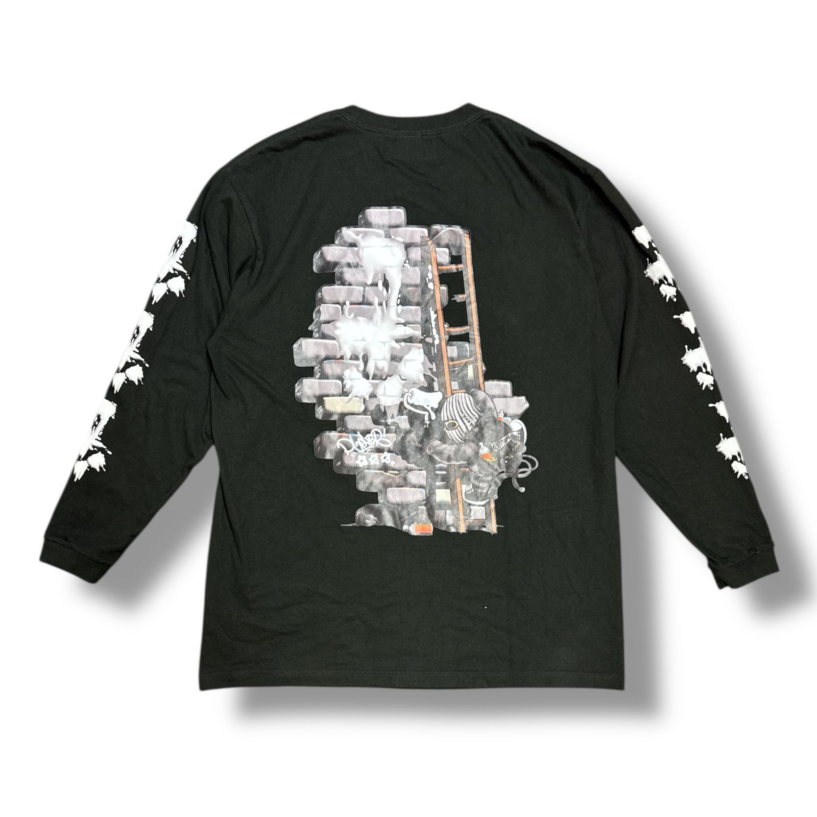 CVTVLIST ペイントグラフィックプリント カットソー 長袖Tシャツ ロンT 