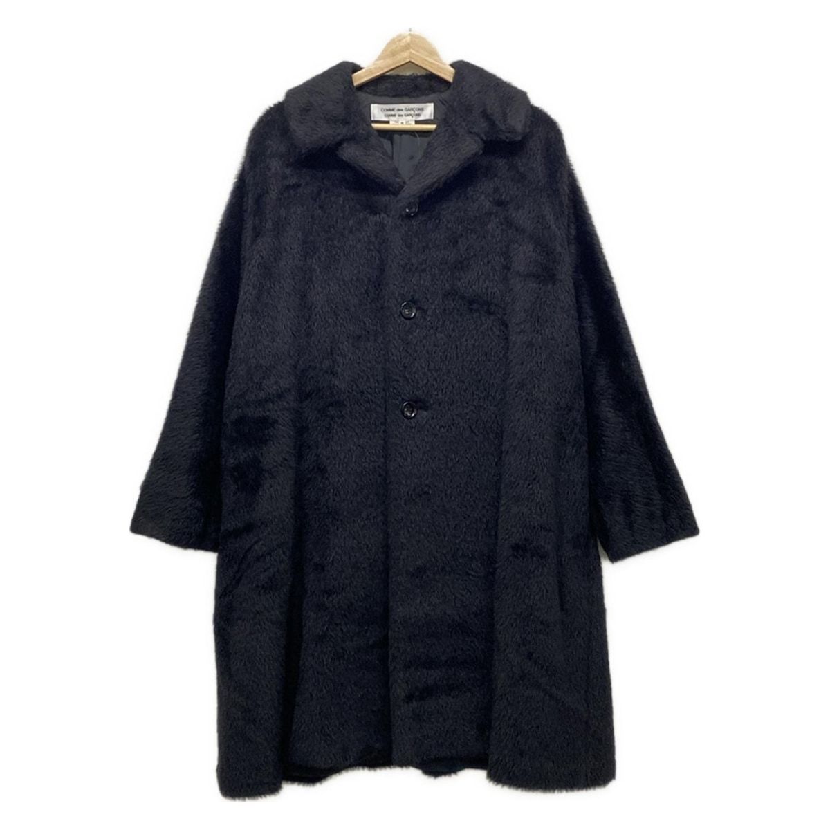 COMMEdesGARCONS コムデギャルソン コート サイズS レディース - RH-C007 黒 長袖|秋|冬|ファー|ロング丈|21AW|sizeS