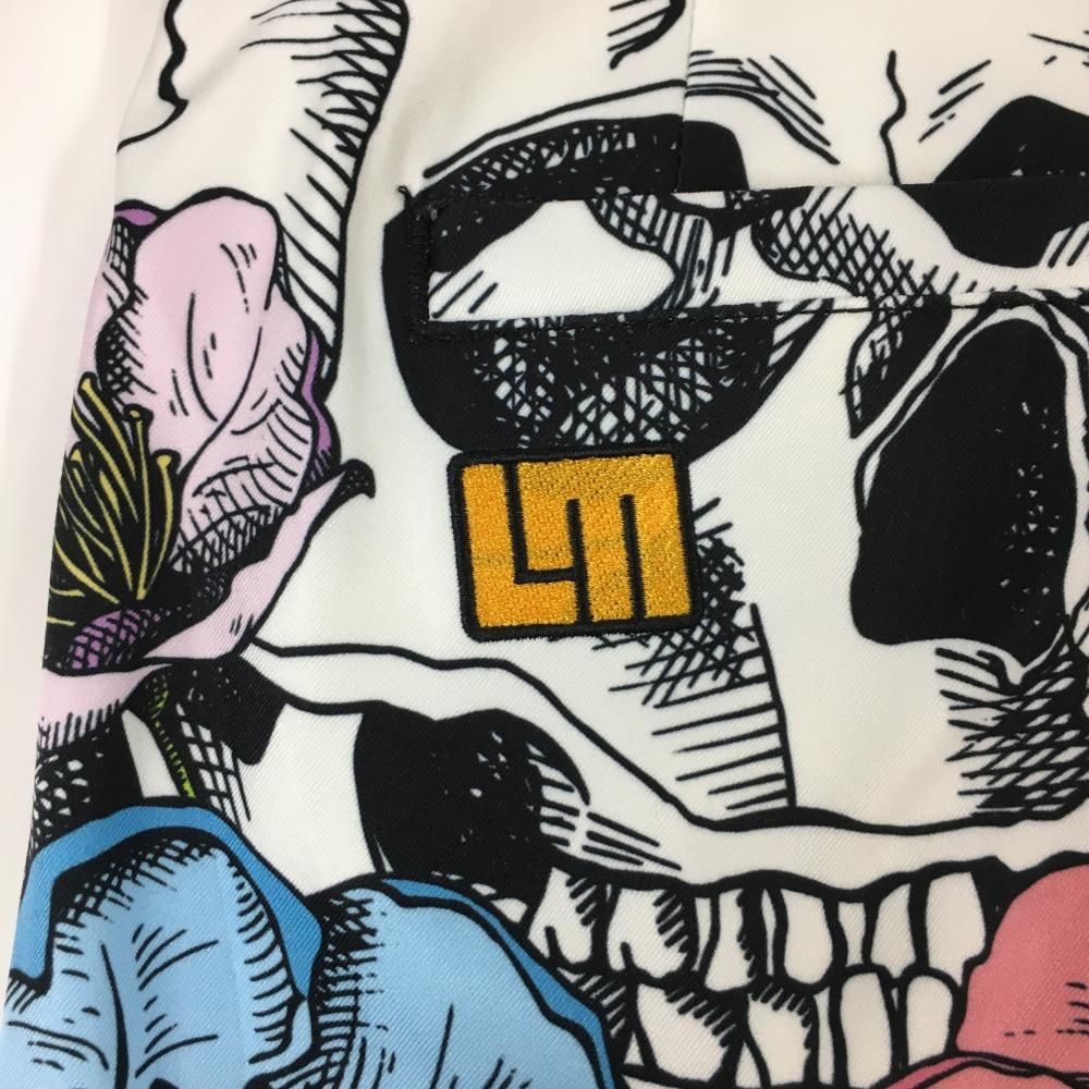 美品 LOUD MOUTH ラウドマウス　スカル総柄　パンツ 美品】ラウドマウス パンツ 白×マルチカラー 総柄 スカルフラワーズ