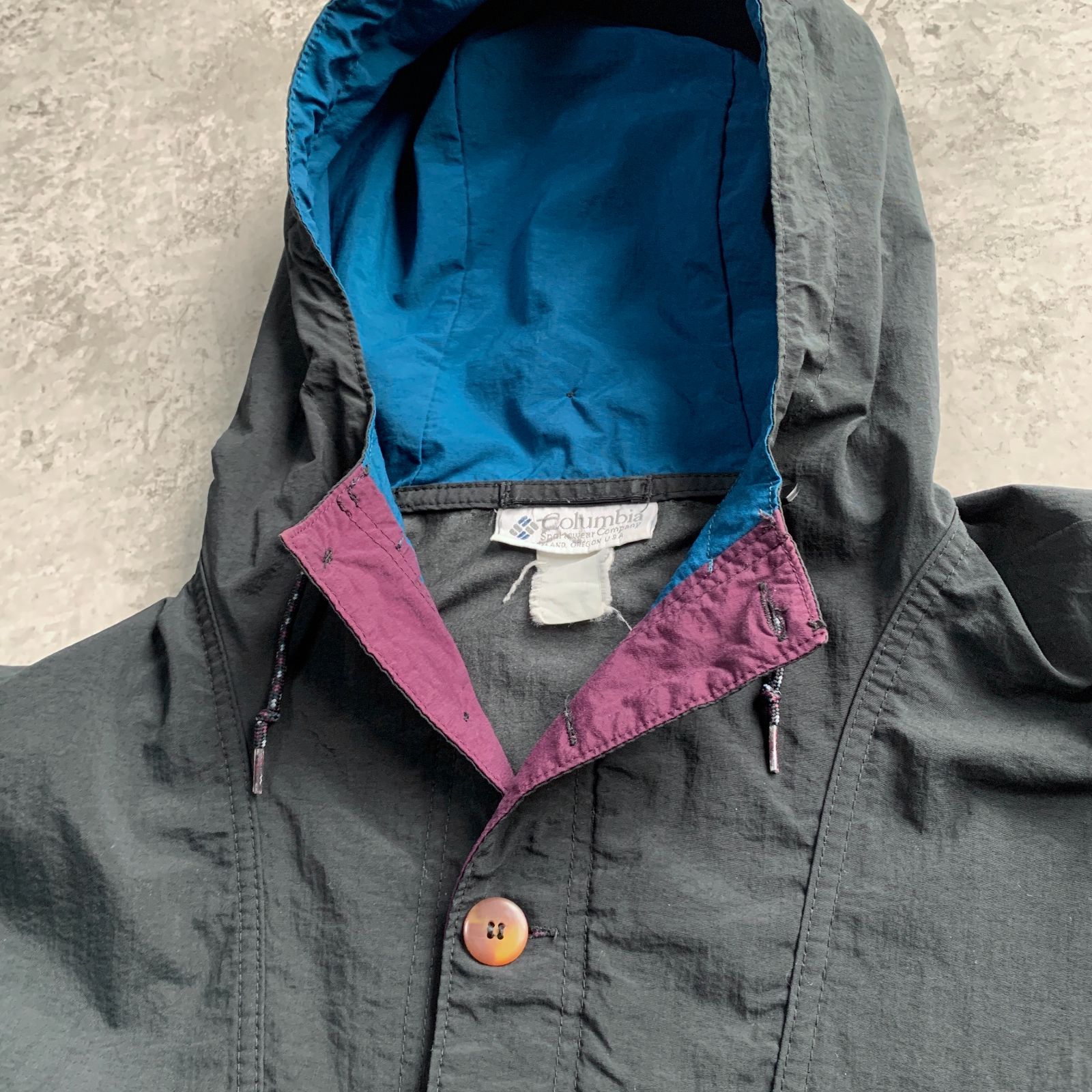 90s Columbia Button Anorak Parka【black】 コロンビア アノラック 