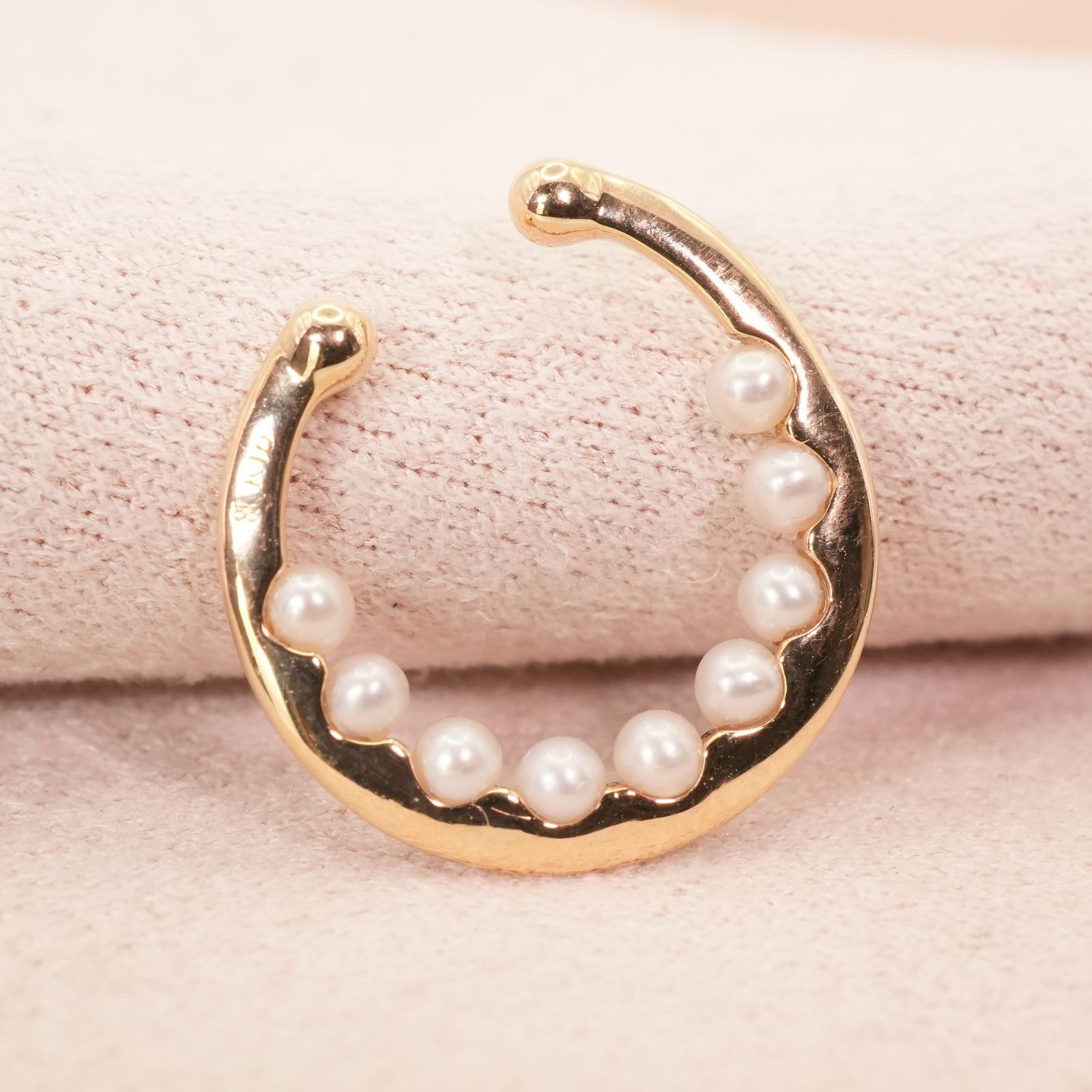 ヒロタカ 淡水パール イヤーカフ フープ K 10|25-880 S