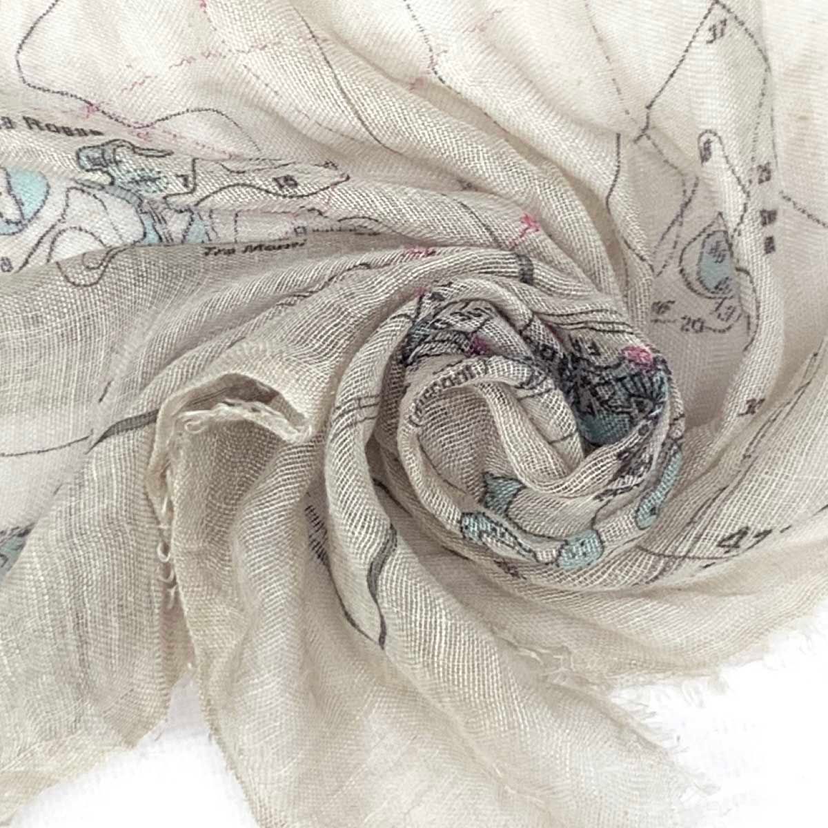 ファリエロサルティ　地図柄　マップ柄　大判ストール ファリエロサルティ 地図柄 ストール 大判