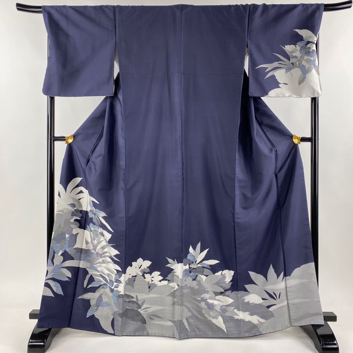 バイセル 着物 優品 反物 大島紬 紺色 亀甲絣 堅牢 証紙 正絹 ☆☆☆ バイセル 着物 優品 反物 本場奄美大島紬 紺 亀甲 正絹 メンズ着物 大島紬