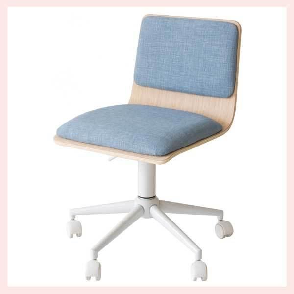 4脚セット 送料無料【ライトブルー】 オフィスチェア 跳ね上げ式