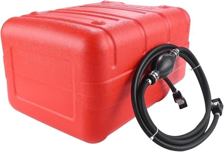 CustomDivine ヤマハ 互換 船外機 燃料タンク 24L 残量計 ホース付き ガソリン フューエル YAMAHA 24リットル プラスチック製 汎用 社外品