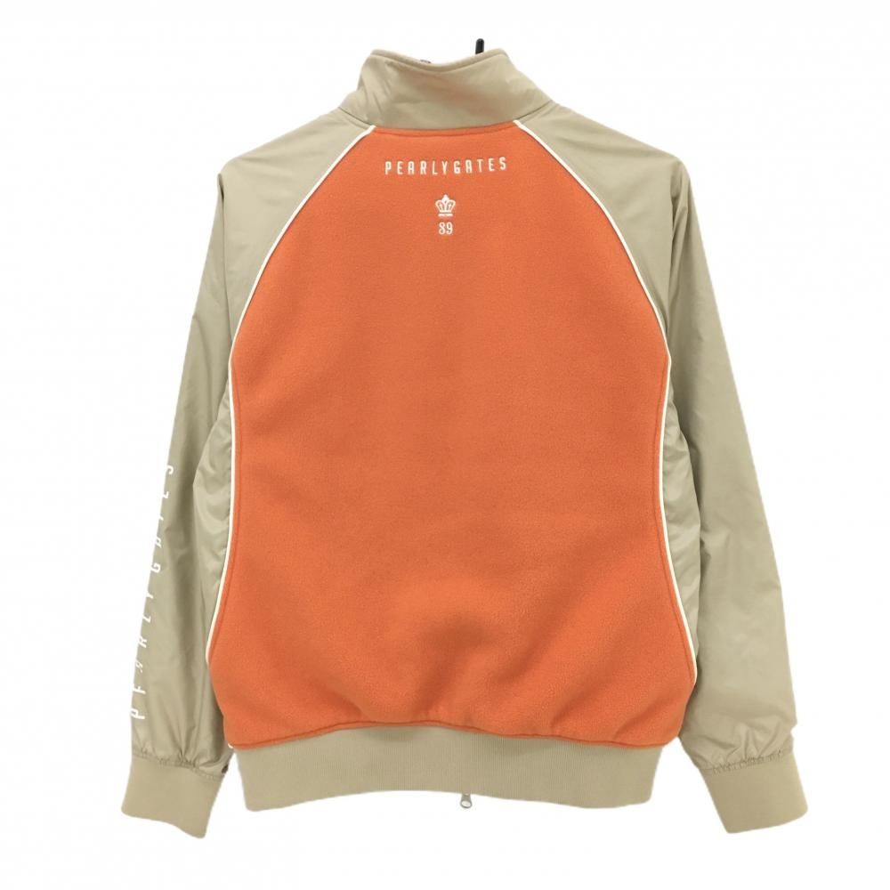 美品】パーリーゲイツ ジャケットブルゾン ベージュ×オレンジ 一部