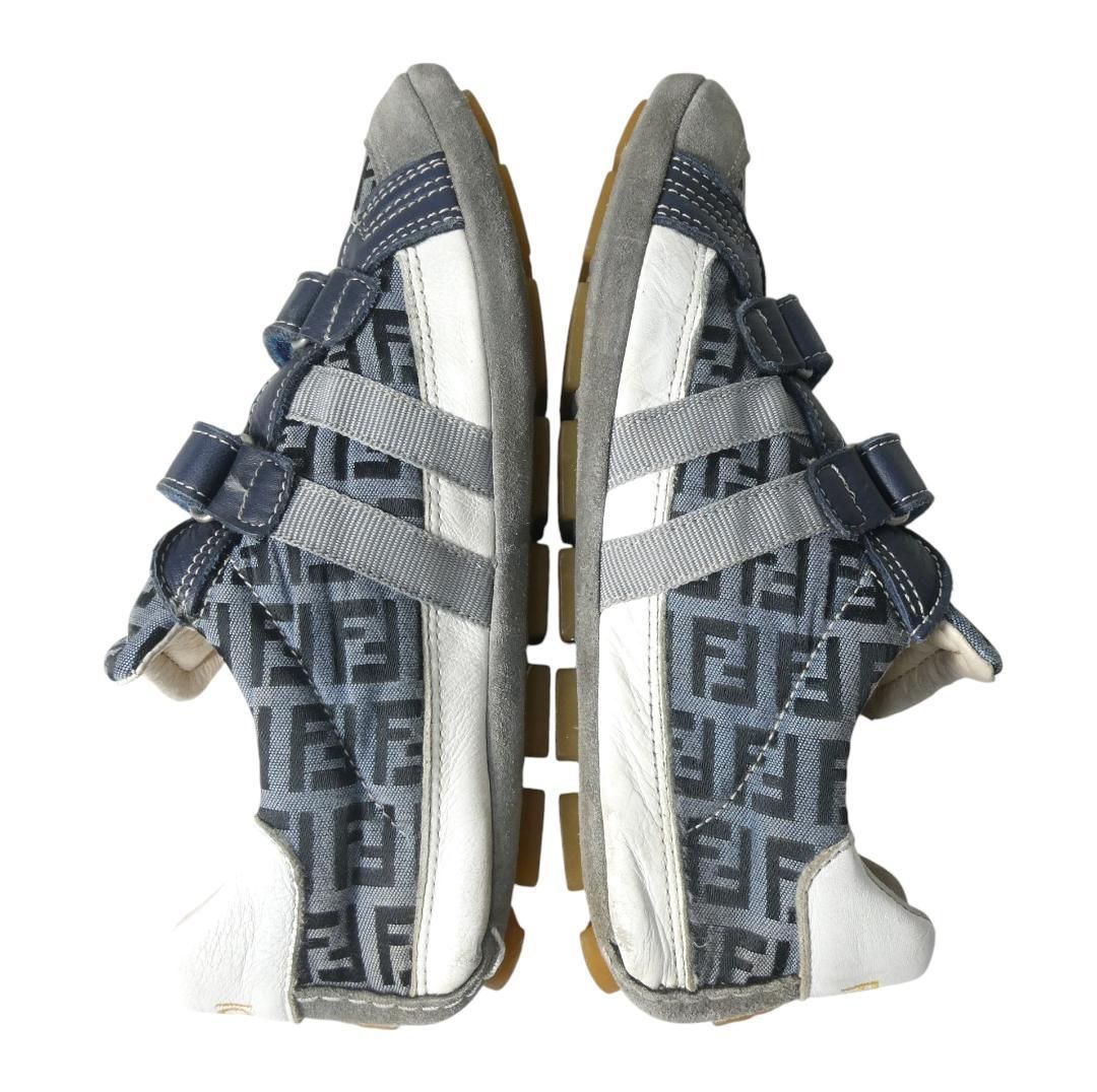 FENDI フェンディ サイズ35 約22㎝ ズッカ柄 ロゴ キャンバス×スエード