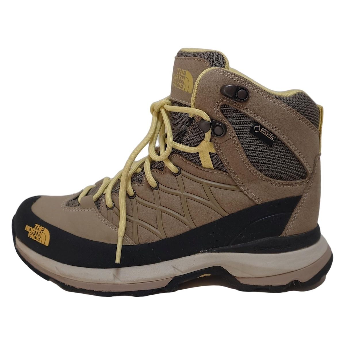 THE NORTH FACE ノースフェイス シューズ 24.5 レディース - グレーベージュ×黒×イエローグリーン