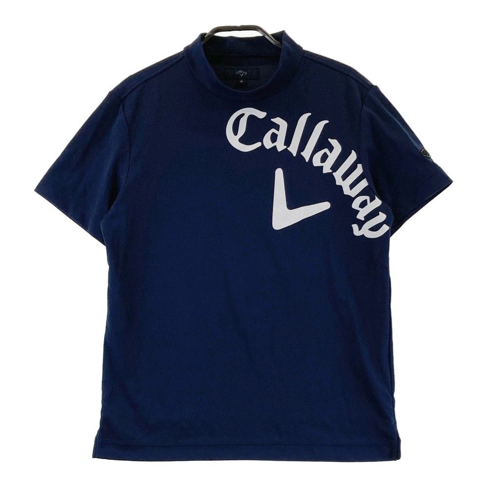 サイズ：M CALLAWAY キャロウェイ 2024年モデル ; ハイネック 半袖Tシャツ  ネイビー系 [240101354471]# ゴルフウェア メンズ ストスト