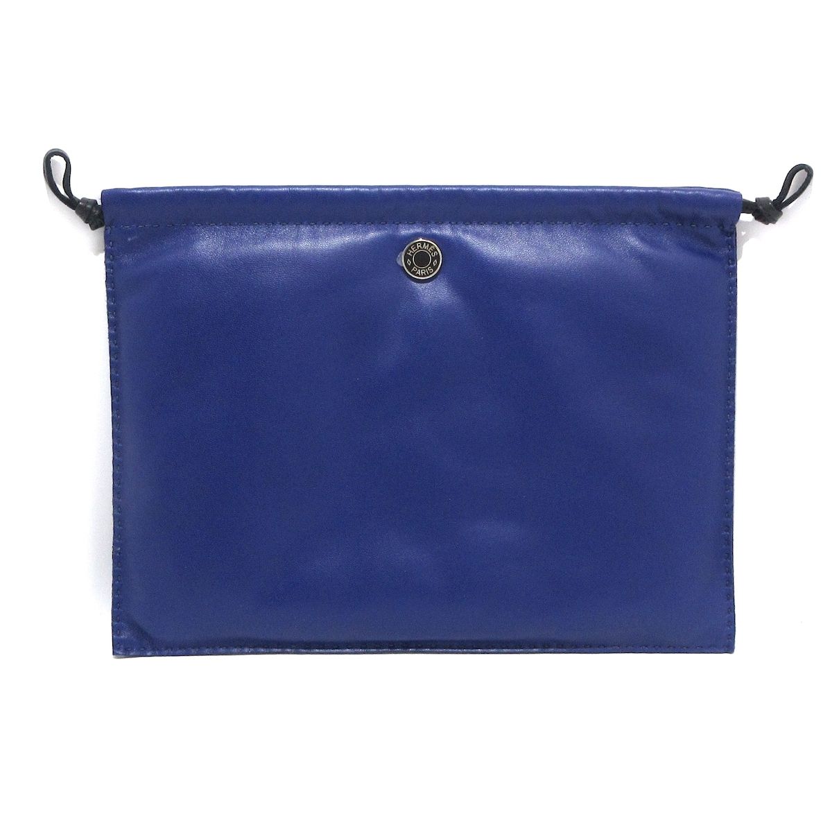 HERMES エルメス ポーチ ピロー ブルーサフィール×黒