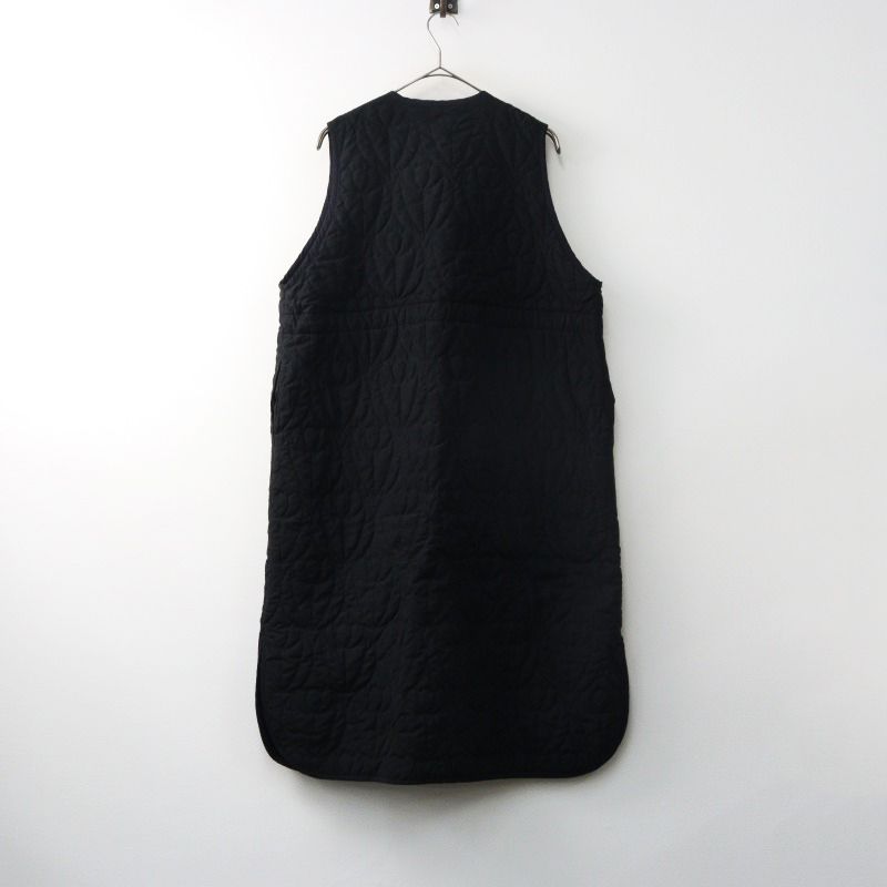 シリーズ マーブルシュッド marble SUD フラワーキルティングロングベスト ブラック 花柄 ハオリ 羽織