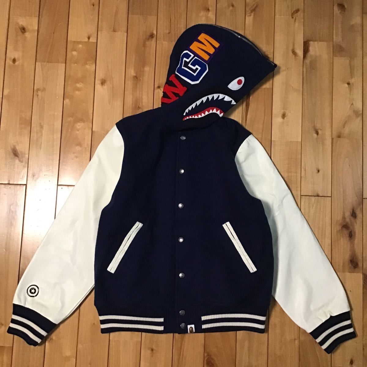 袖レザー シャーク パーカー スタジャン BAPE shark ベイプ ape - メルカリ