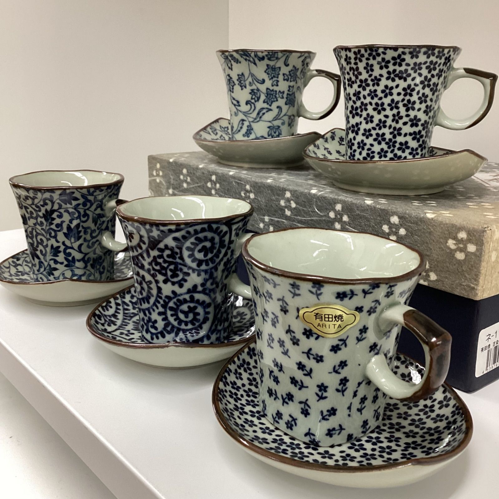 新品未使用/有田焼 古染模様 デミタスコーヒー碗皿 5客セット - メルカリ
