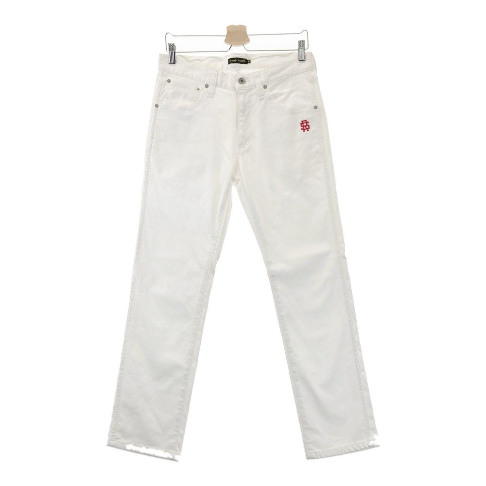 coco 中古 ラフ＆スウェル rough&swell メンズ パンツ S ホワイト コットン ストライプ柄 ストレッチ メンズ ラフ＆スウェル rough&swell パンツ S ホワイト コットン