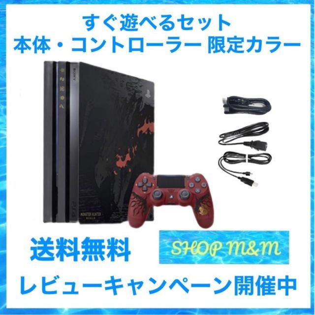 PS4 PlayStation4 Pro MONSTER HUNTER: WORLD LIOLAEUS EDITION モンスターハンター ワールド  1TB 本体 すぐ遊べるセット 限定デザイン コントローラー 中古 - メルカリ