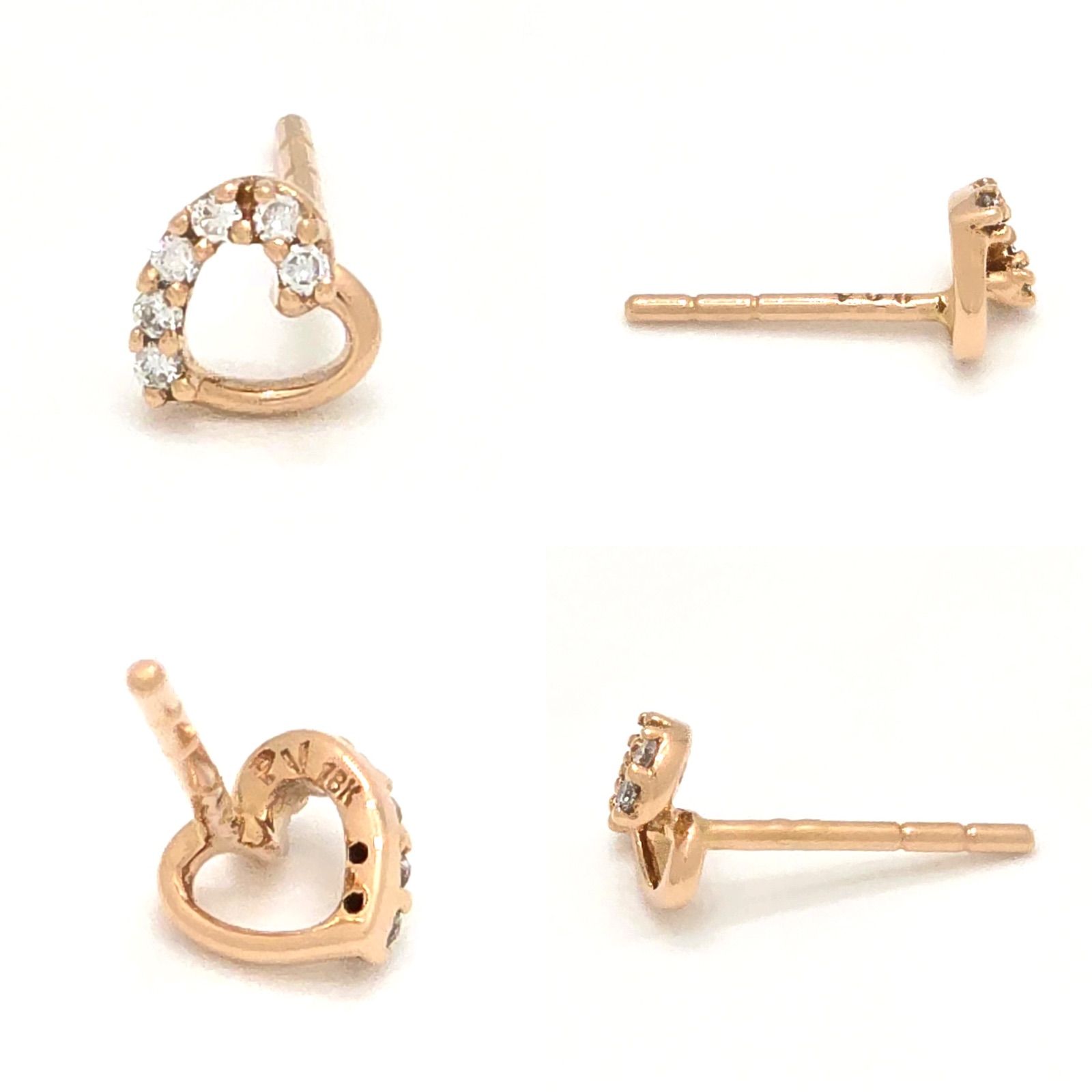 Ponte Vecchio ポンテヴェキオ オープンハート ダイヤモンド ピアス 両 