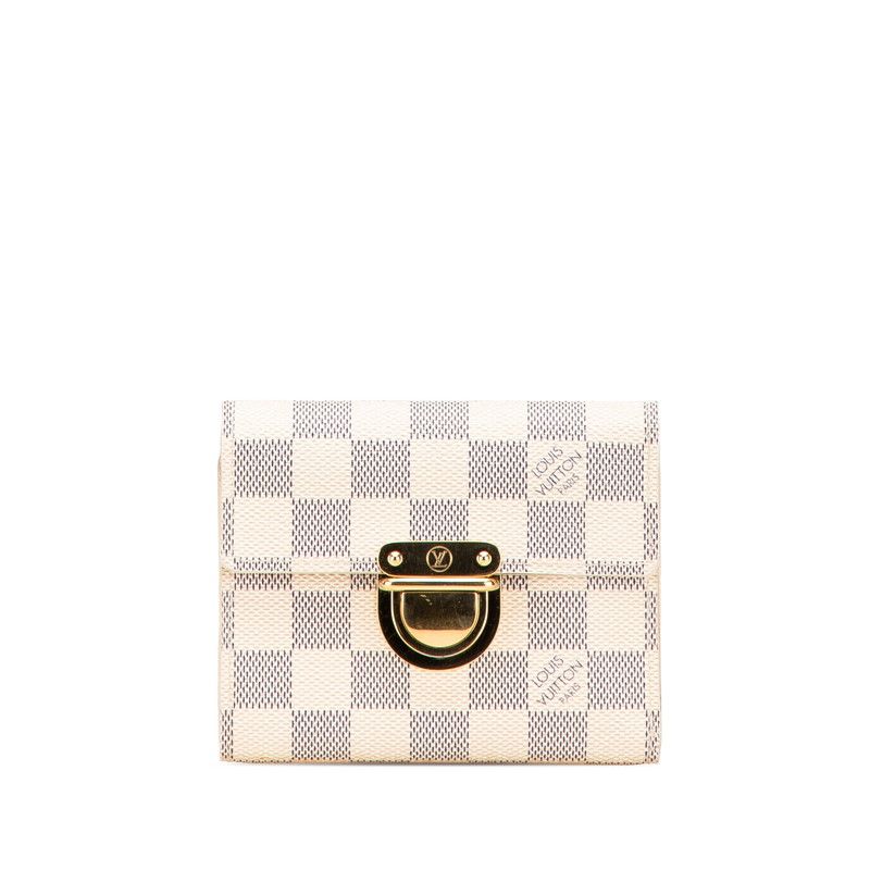 ルイ ヴィトン ダミエ アズール ポルト フォイユ コアラ N60013 ホワイト PVC レディース LOUIS VUITTON 1-0207755