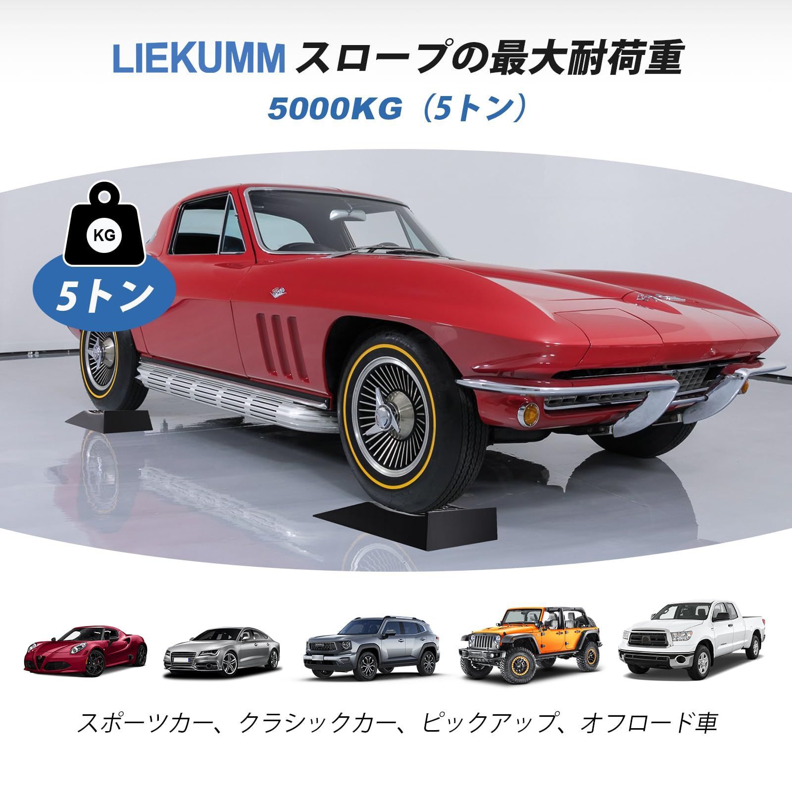 新品 LIEKUMM カースロープ 車止め 長さ44*幅25*高さ6.5cm タイヤスロープ 耐荷重5トン 車輪止め 車スロープ メンテナンス用  滑り止め 自動車整備 タイヤ止め 二個セット 黒 - メルカリ