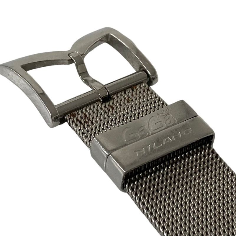 GAGA MILANO ガガミラノ マヌアーレ46mm 5080 腕時計メンズ クオーツ シルバー文字盤 動作品 12510K251 NICORILABO_COM