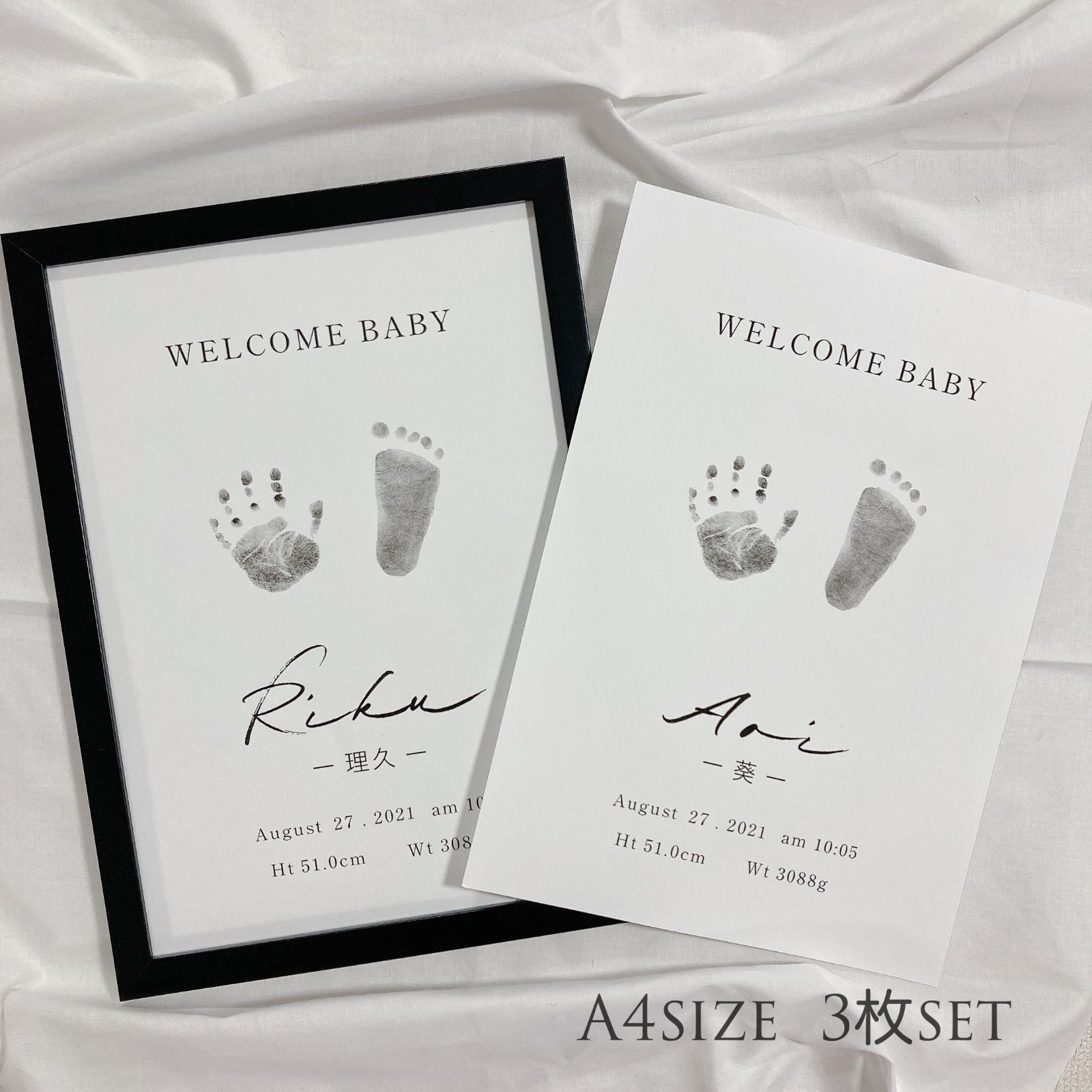 手形・足形 命名書オーダーバースデイ手形足形アート✴︎3/31迄