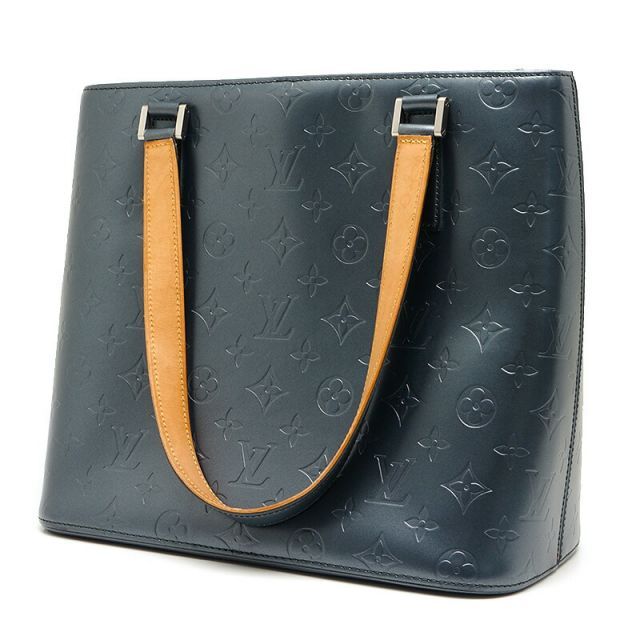 ルイヴィトン Louis Vuitton LV ストックトン M55115 モノグラムマット ハンドバッグ ブルーグレー系 - メルカリ