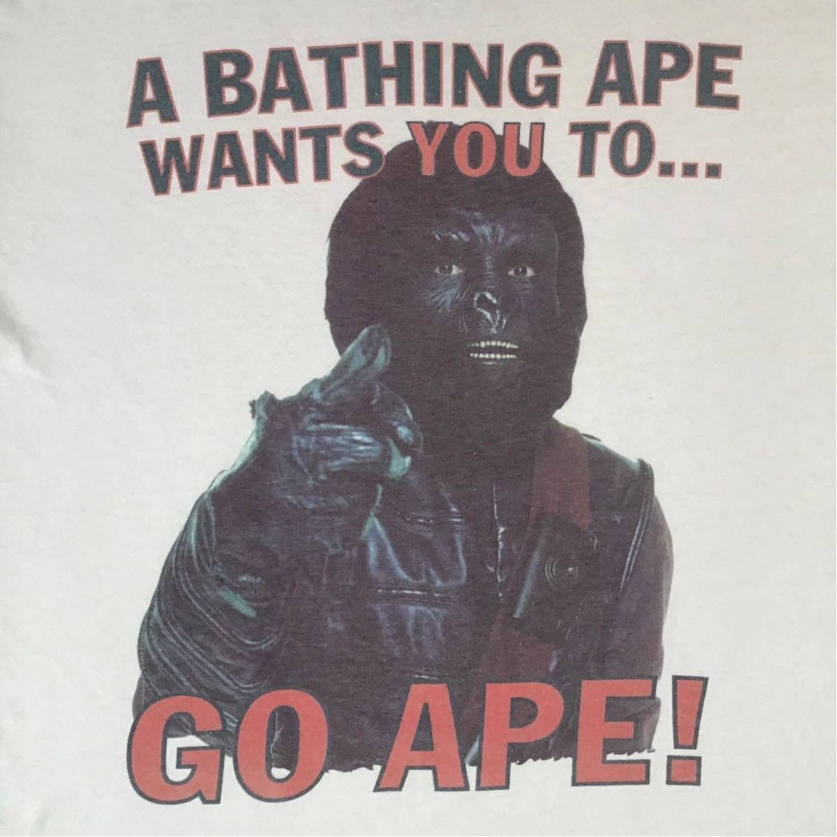 着丈約70cma bathing ape 初期復刻　猿の惑星 GO APE Tシャツ XL