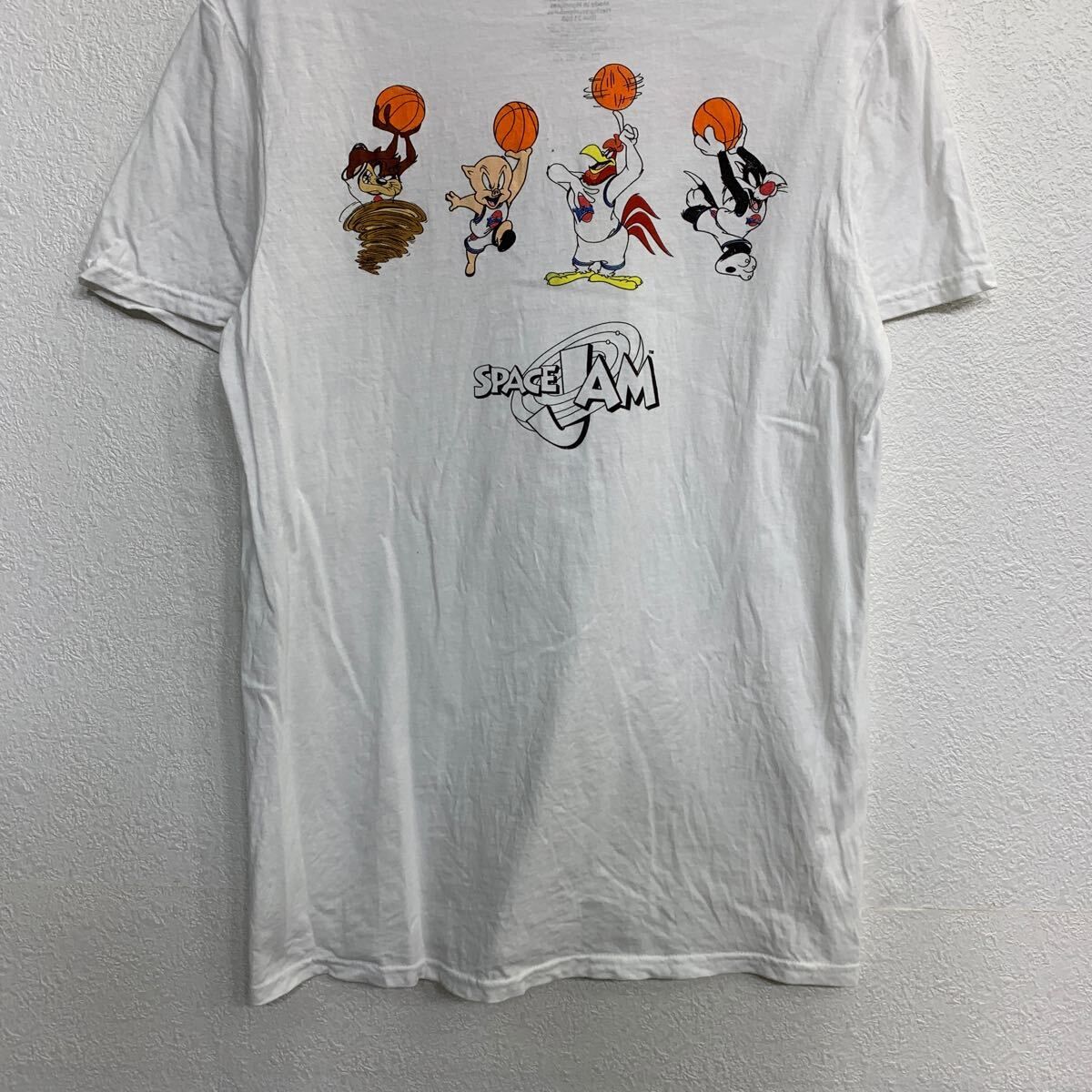 SPACE JAM 半袖 プリント Tシャツ Mサイズ スペースジャム キャラクターTシャツ ホワイト コットン 古着卸 アメリカ仕入 t2407-4558