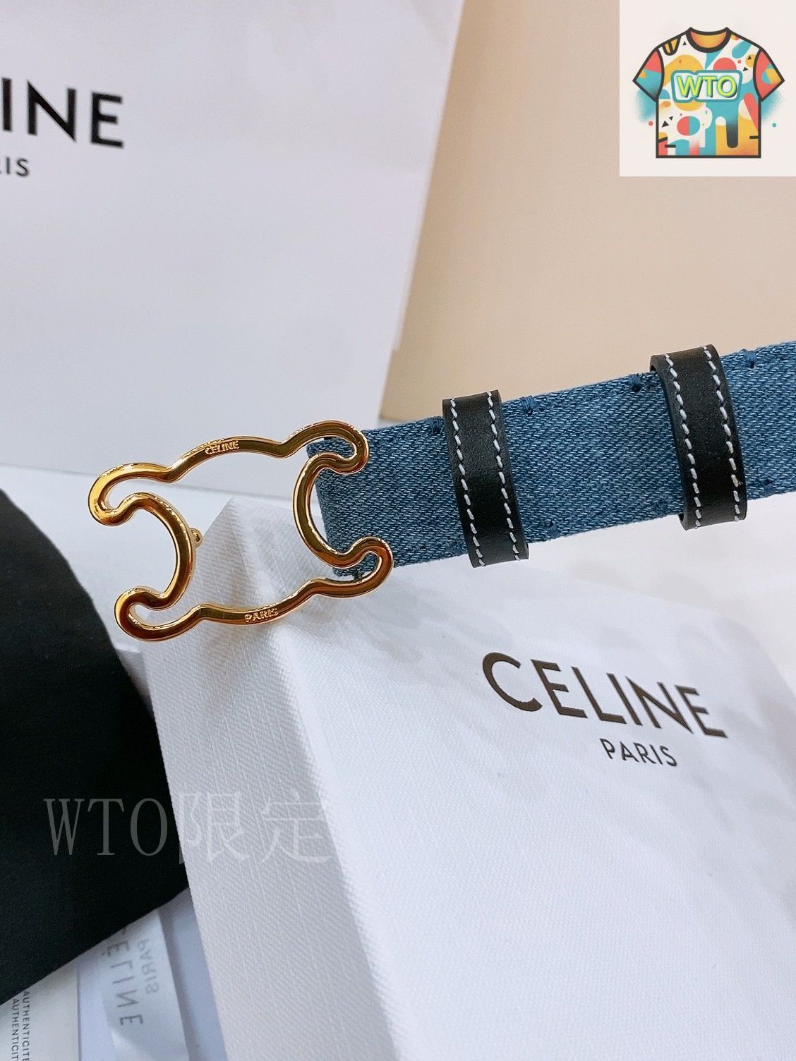 CELINE デニムベルト ロゴポーチ付き 今日特価】Celine セリーヌ 24 中号 デニムベルト-3 - メルカリ