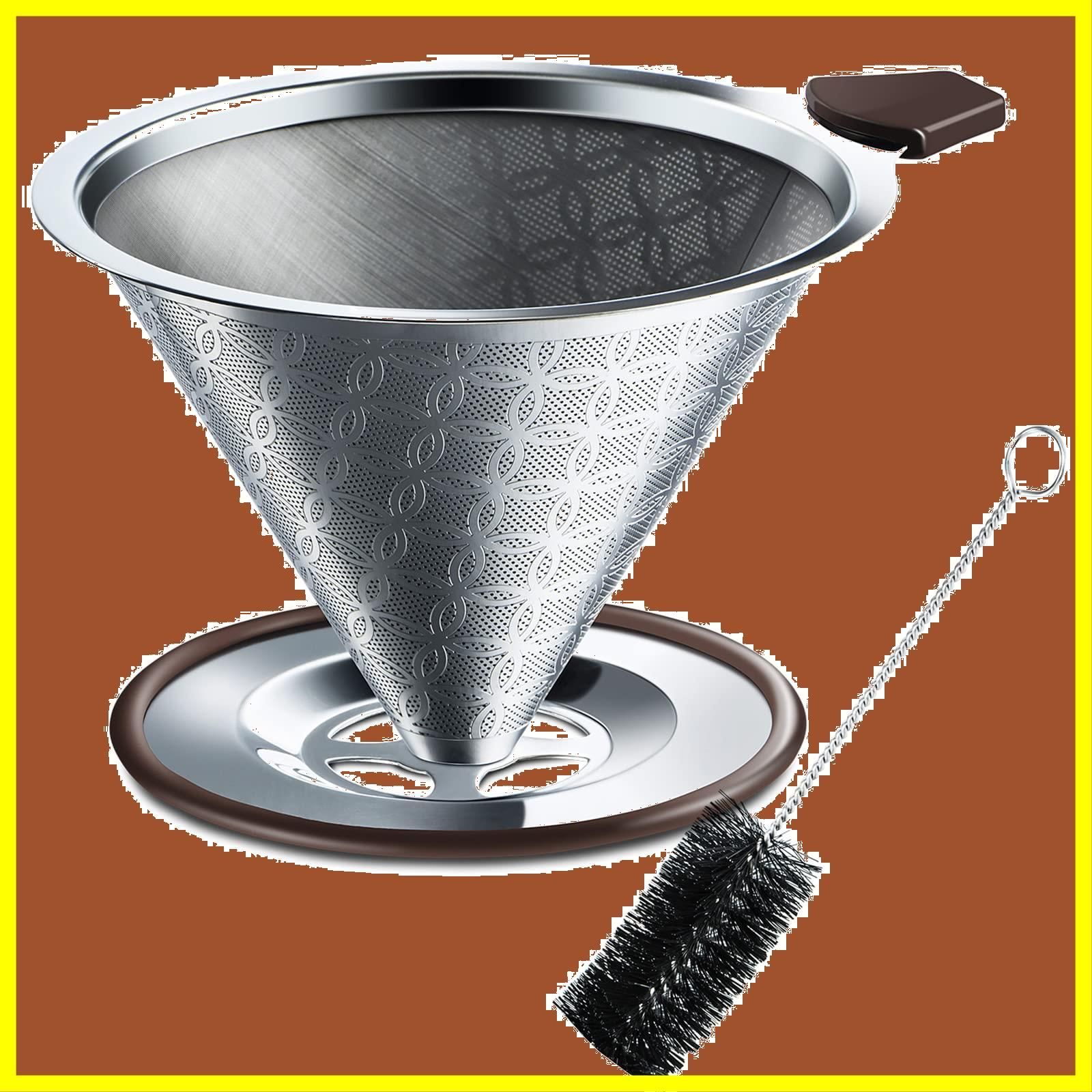 SRIWATANA コーヒードリッパー ステンレスフィルター 2層メッシュ 一体 SRIWATANA コーヒードリッパー ステンレスフィルター 2層メ