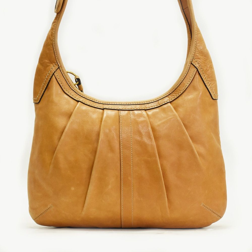 COACH コーチ　フラップショルダーバッグ　斜め掛け　レザー　ブラウン COACH】コーチ レザー 斜め掛け ショルダー クロスボディ バッグ