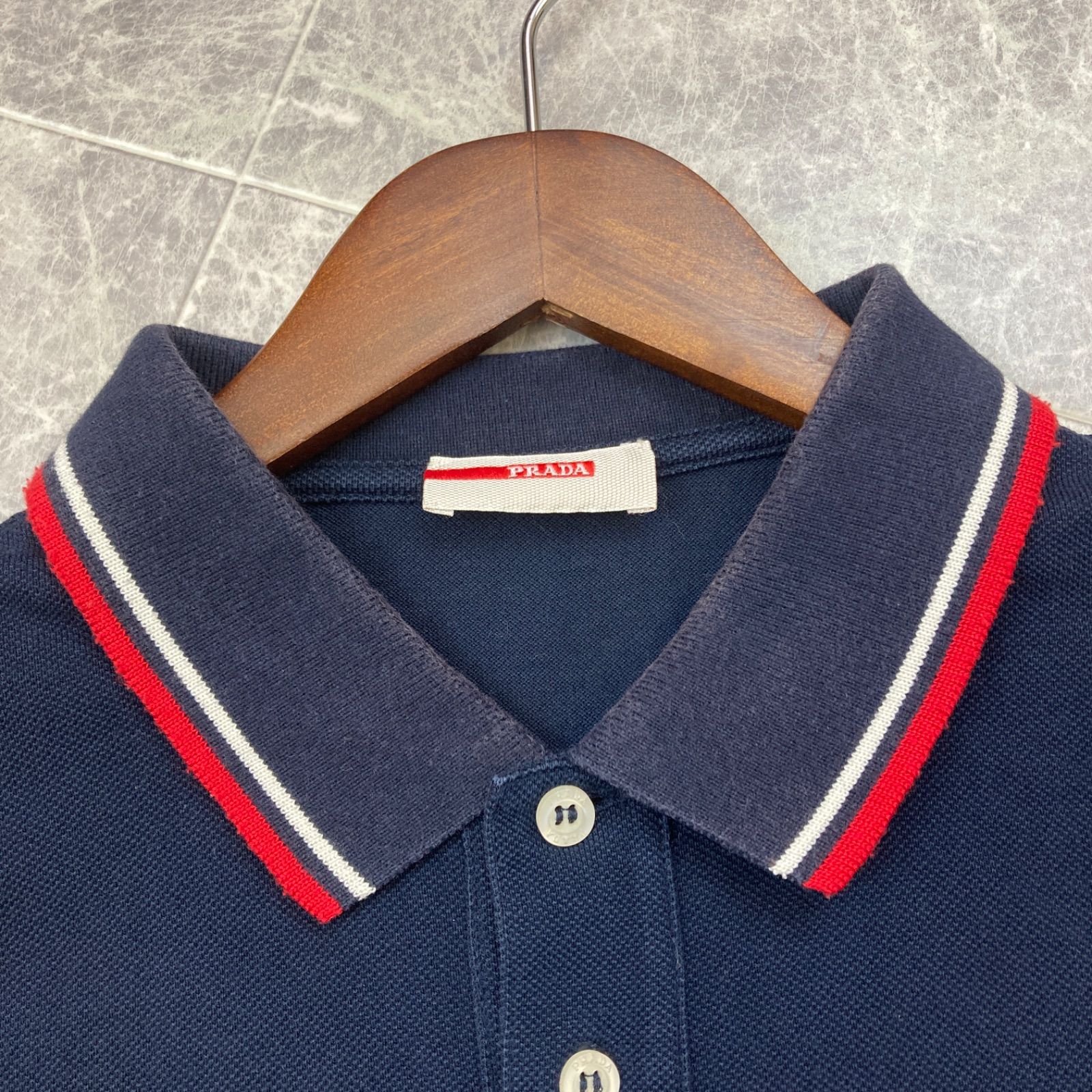 PRADA SPORT プラダ スポーツ ポロシャツ 半袖 ラバーロゴ L 40