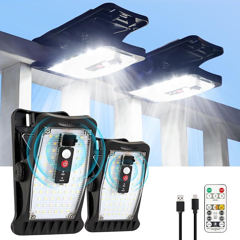 LIFENGSOLER 70LED クリッパ式 センサーライト 屋外 ソーラー 人感 IP64防水 3種類設置方法 タイマー機能 USB充電可 屋外 ソーラーライト 3色切替 調光機能 玄関 駐車場 ガーデン 柵 壁 地震 津波 台風 防災対応 （2個） 0