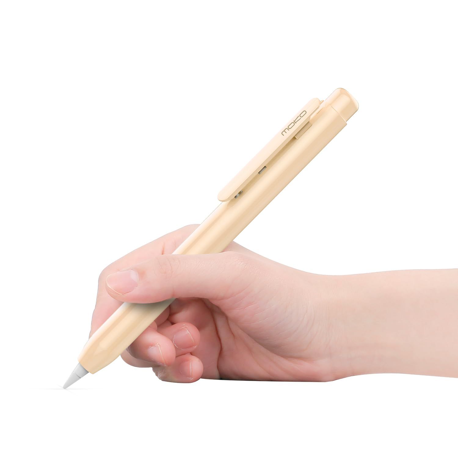 MoKo Apple Pencil用ホルダーケース 第1世代格納式 Apple Pencil 第1世代用ケース iPad Pencil用スリーブ スキンカバー 頑丈なクリップ付き ベージュ [ベージュ]
