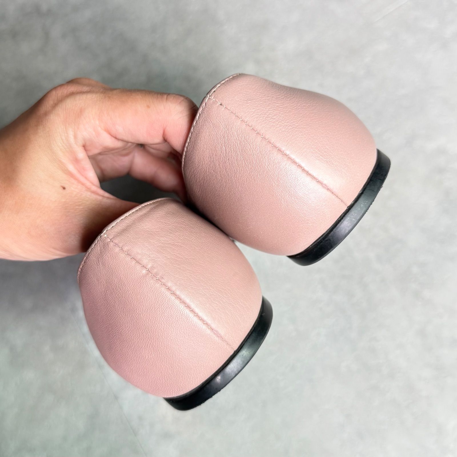 美品 GUCCI フラットシューズ バレエシューズ レザー ピンク GG