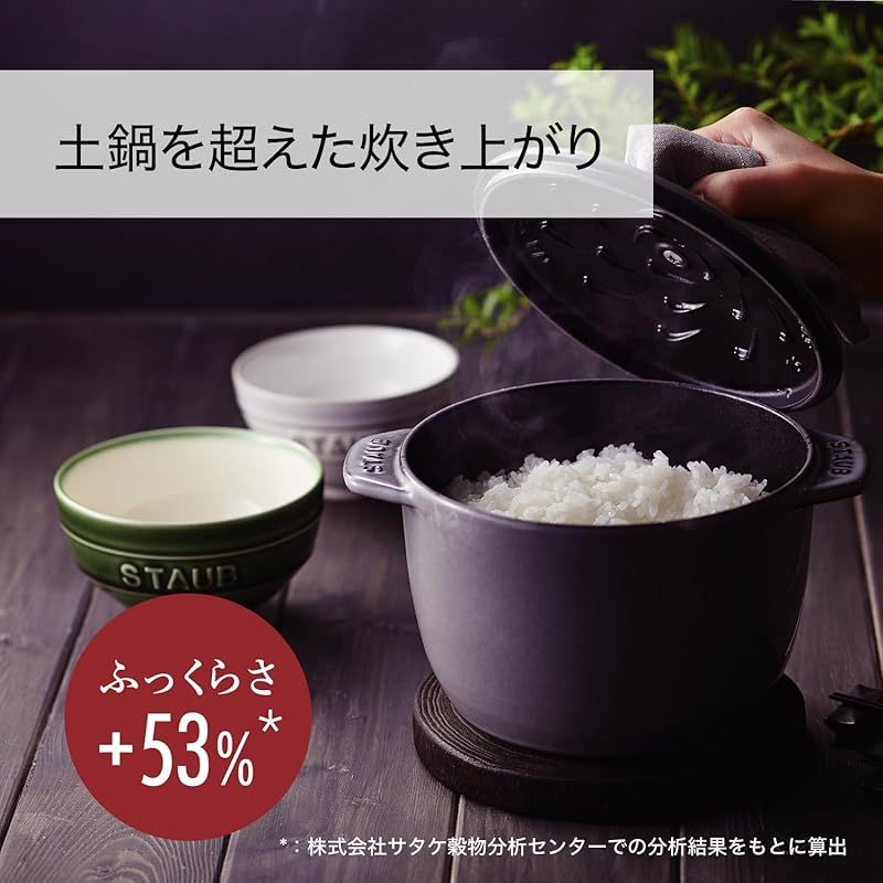 ストウブ Staub ラ ココット de GOHAN ブラック S 12cm ご飯鍋 炊飯 1合 鋳物 ホーロー 鍋 炊飯器 日本正規販売品 La Cocotte de GOHAN 40509-653 0