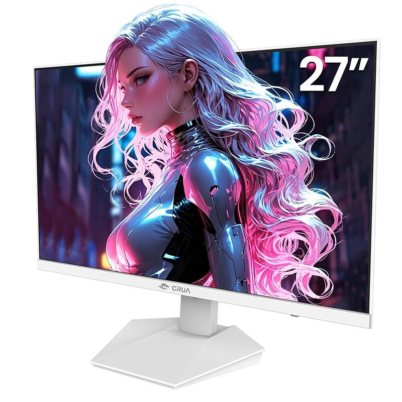 CRUA モニター 27インチ WQHD 2560×1440 120Hz ゲーミングモニター IPSパネル ディスプレイ ブルーライト軽減 傾斜調整 FreeSyncサポート 壁掛け対応 120 sRGB広色域対応 PCモニター