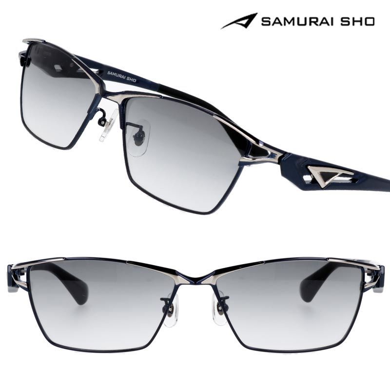 サムライ翔 サングラス SAMURAI SHO ss-y335 #3 メタル ネイビー グラデーションレンズ グレー 哀川翔 プロデュース サングラス UVカット 紫外線カット 日焼け防止 メタルフレーム かっこいい クー