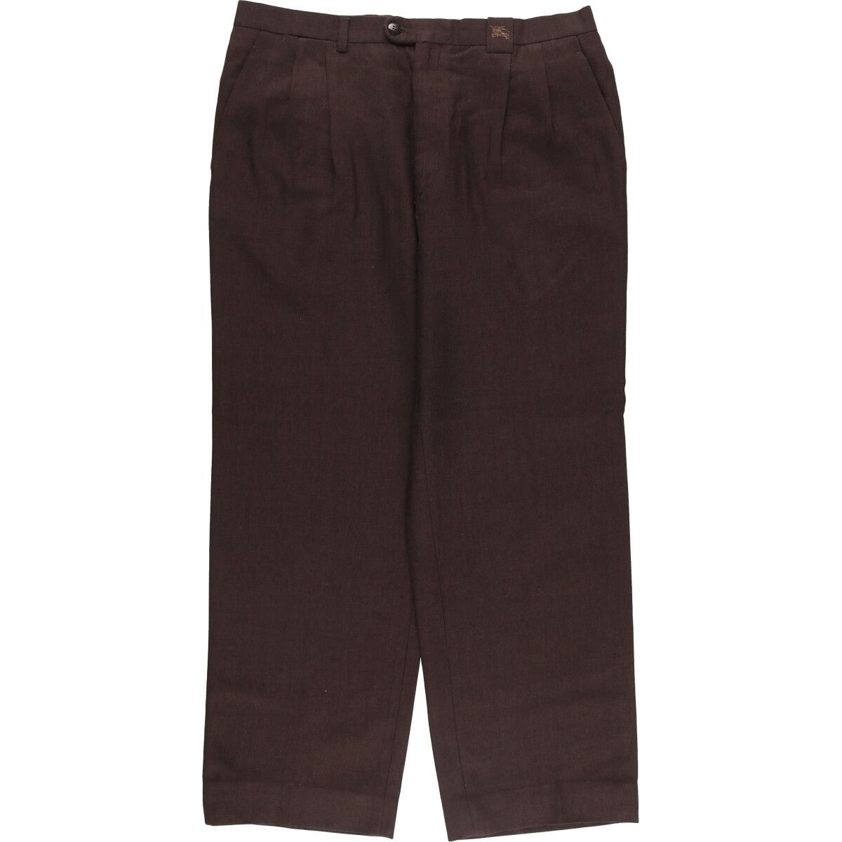 90s バーバリー スラックス ブラウン 34×28相当 ツータック入り 90s