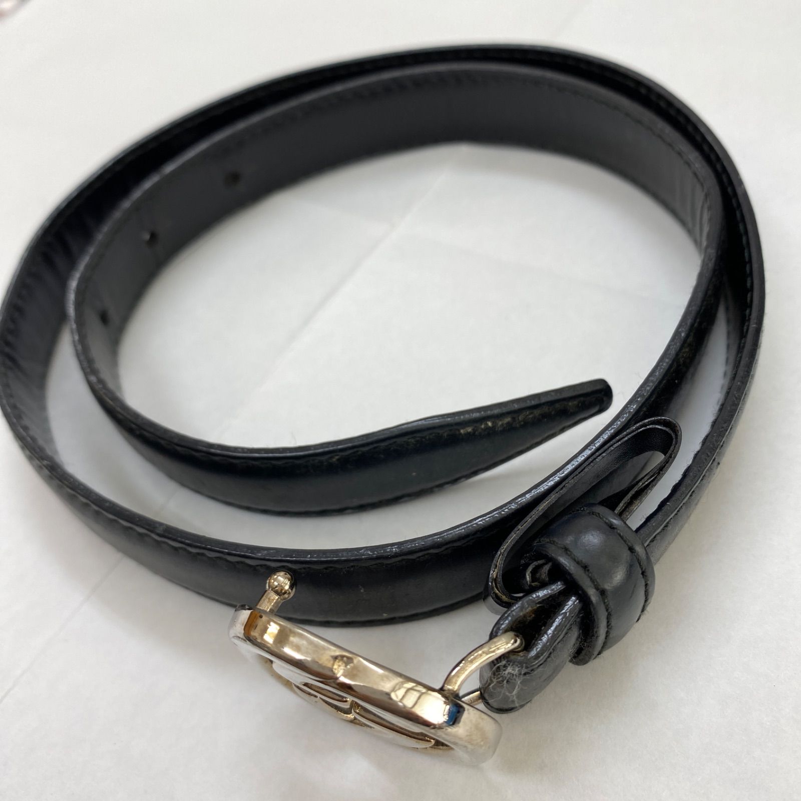 GUCCI グッチ ダブルGバックル ベルト ロゴベルト ブラック