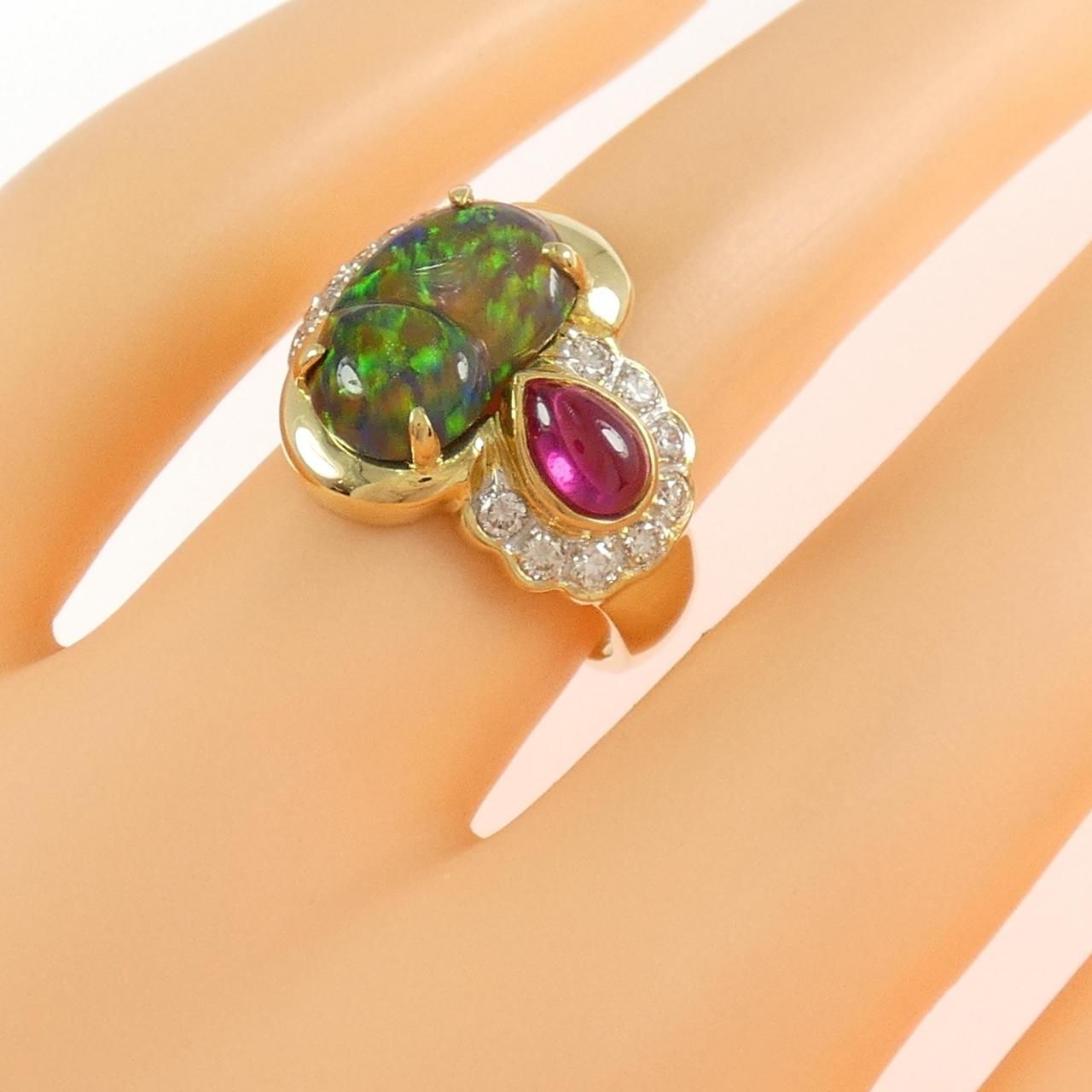 K18YG カラーストーン リング 指輪 K18YG イエローゴールド マルチ