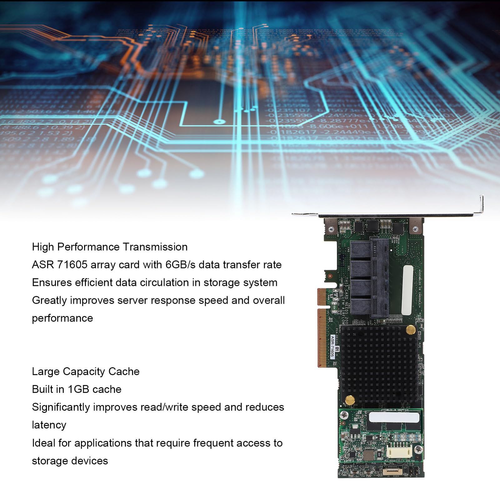 新品 SAS RAID アレイ カード、ASR 71605 アレイ カード、1GB