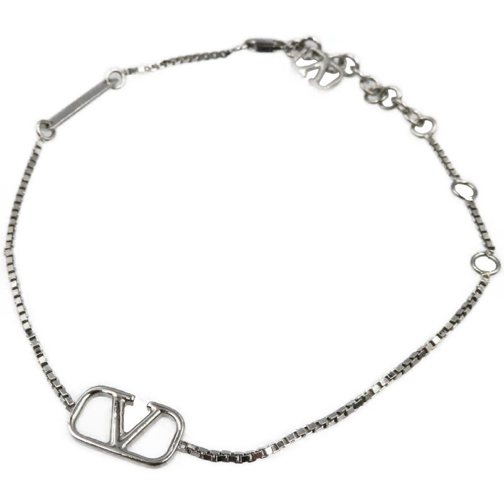 VALENTINO シルバーブレスレット Valentino Garavani Vロゴ シグネチャー チェーンブレスレット