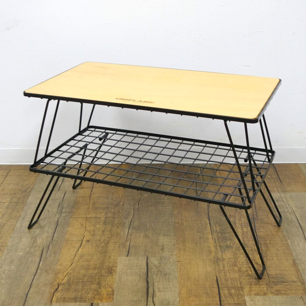 ユニフレーム フィールドラック2 個 木製天板 UNIFLAME ユニフレーム UNIFLAME フィールドラック ブラック 2台 WOOD天板